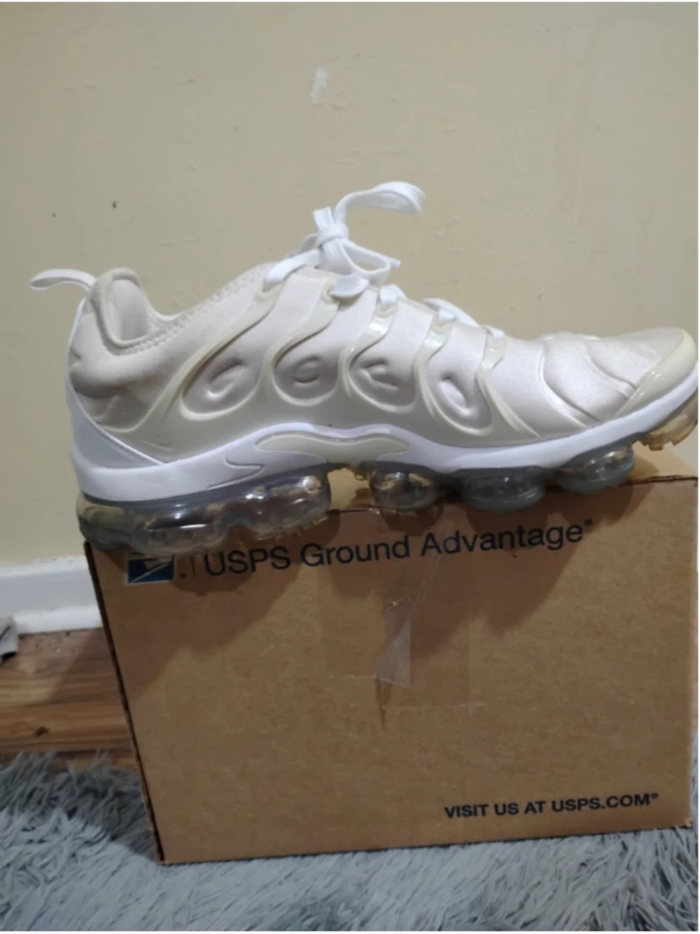 Nike Air VaporMax Plus Men Size 11.5 White Pure Platinum Sneakers 924453-100